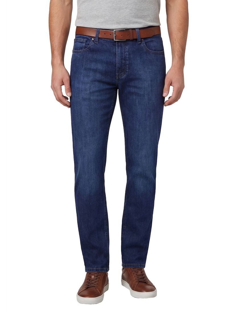 Hiltl katoenen broek blauw effen katoen