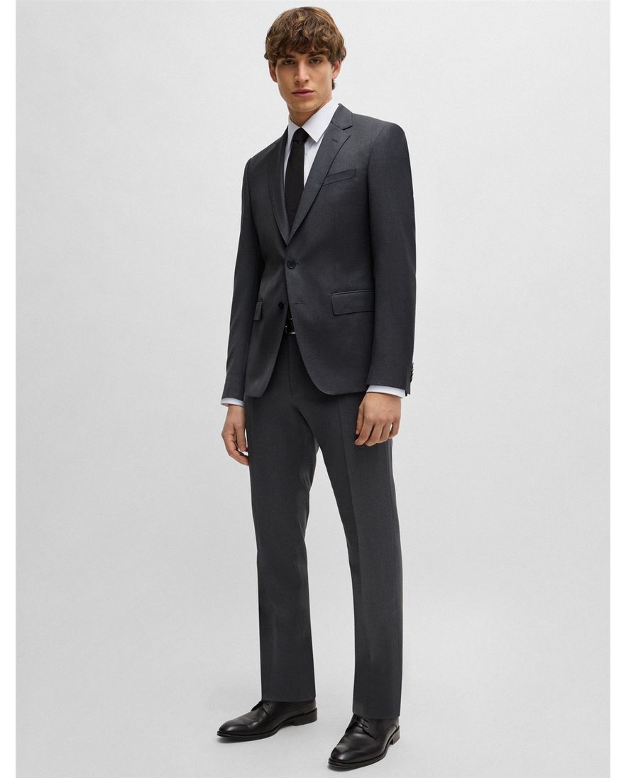 Hugo Boss colbert mix & match grijs effen wol slim fit H-Huge-B1