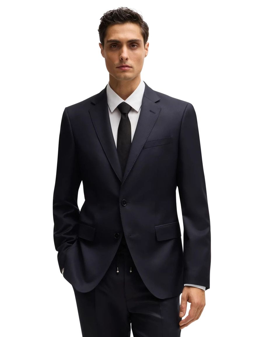 Hugo Boss colbert mix & match donkerblauw effen wol slim fit