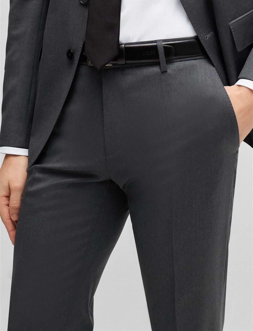 Hugo Boss pantalon mix en match grijs effen wol slim fit Genius