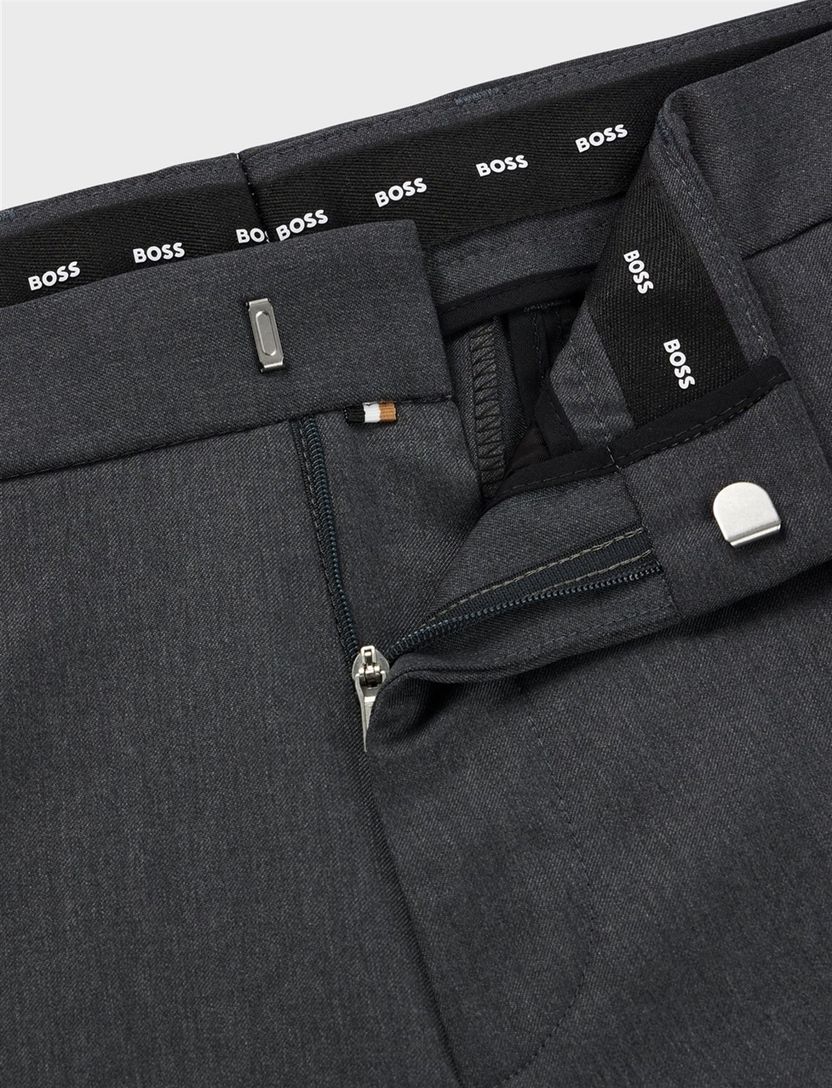 Hugo Boss pantalon mix en match grijs effen wol slim fit Genius