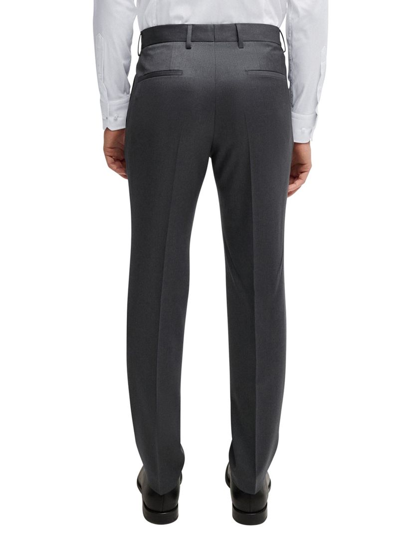 Hugo Boss pantalon mix en match grijs effen wol slim fit Genius