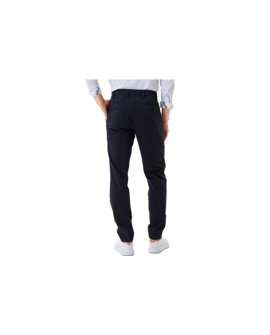 Eurex pantalon Jan donkerblauw effen wol