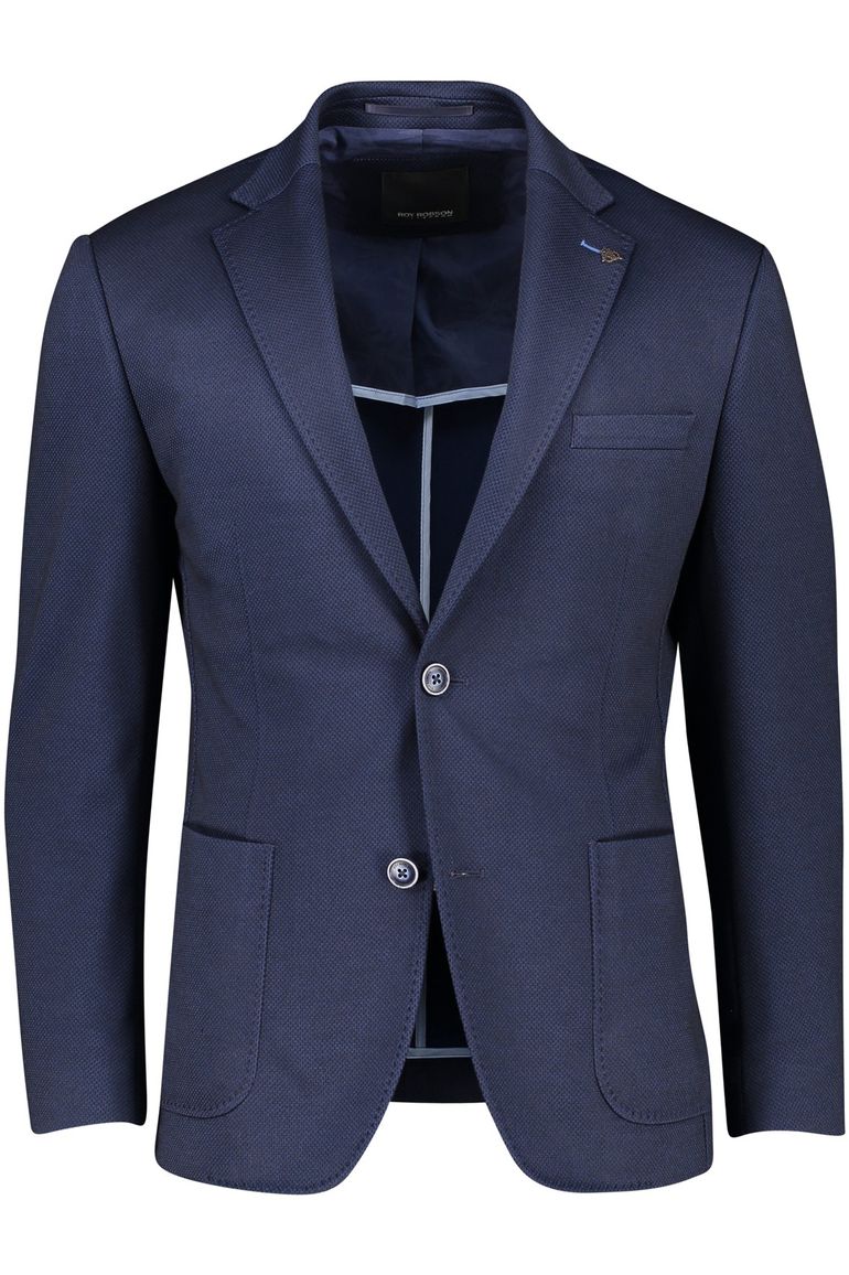 Roy Robson colbert donkerblauw geruit normale fit