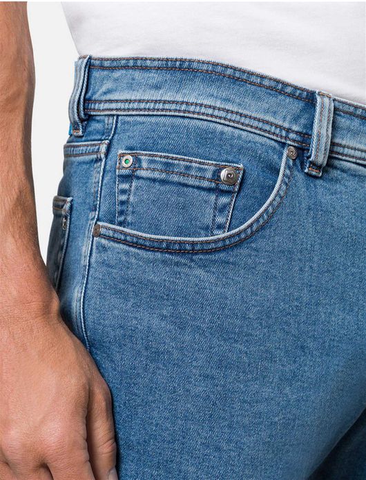 Pierre Cardin 5-pocket Comfort Fit model Dijon blauw