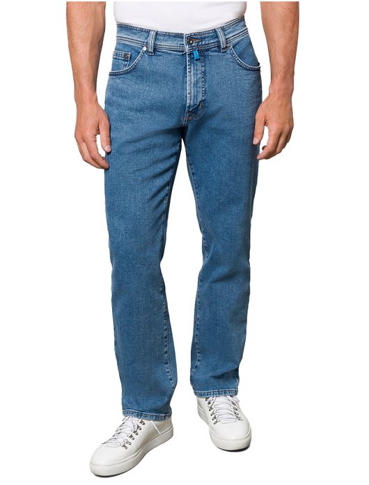 Pierre Cardin 5-pocket Comfort Fit model Dijon blauw