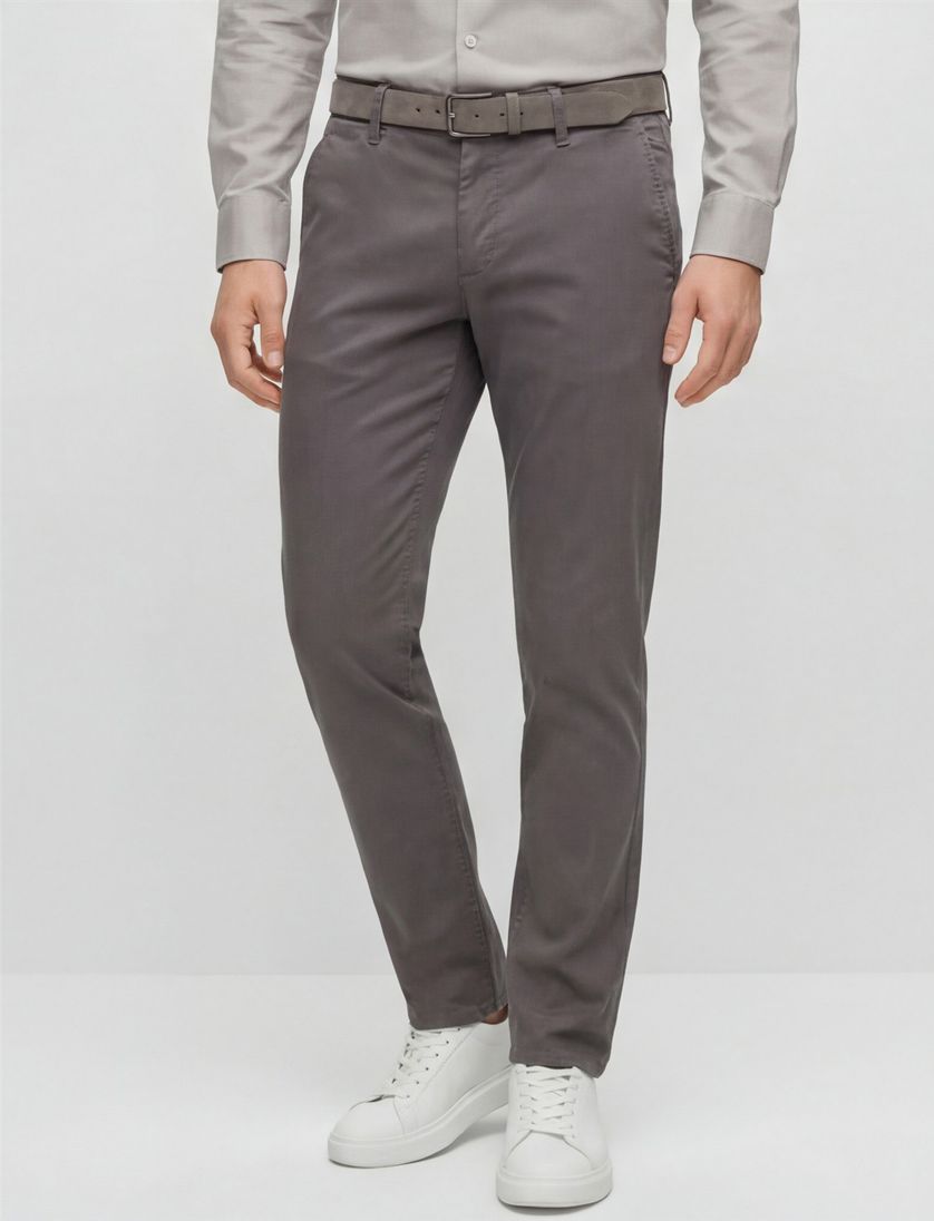 Hugo Boss katoenen chino grijs uni