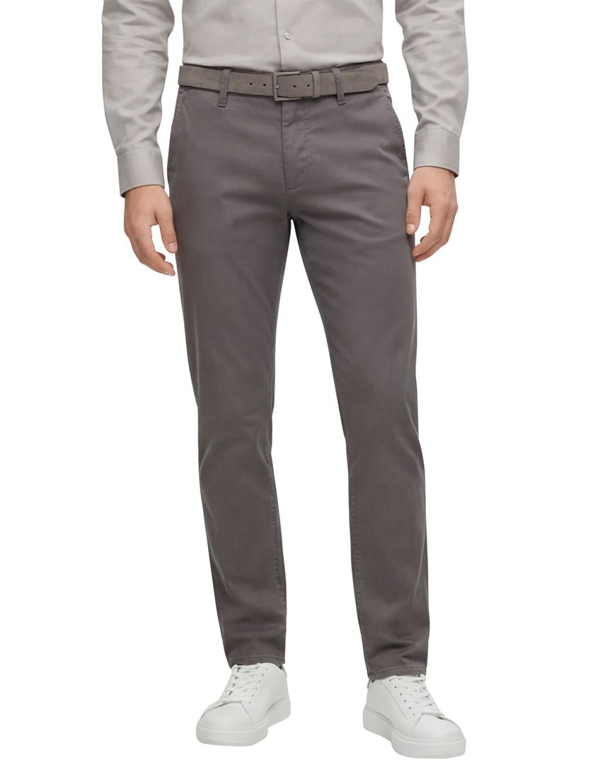 Hugo Boss katoenen chino grijs uni