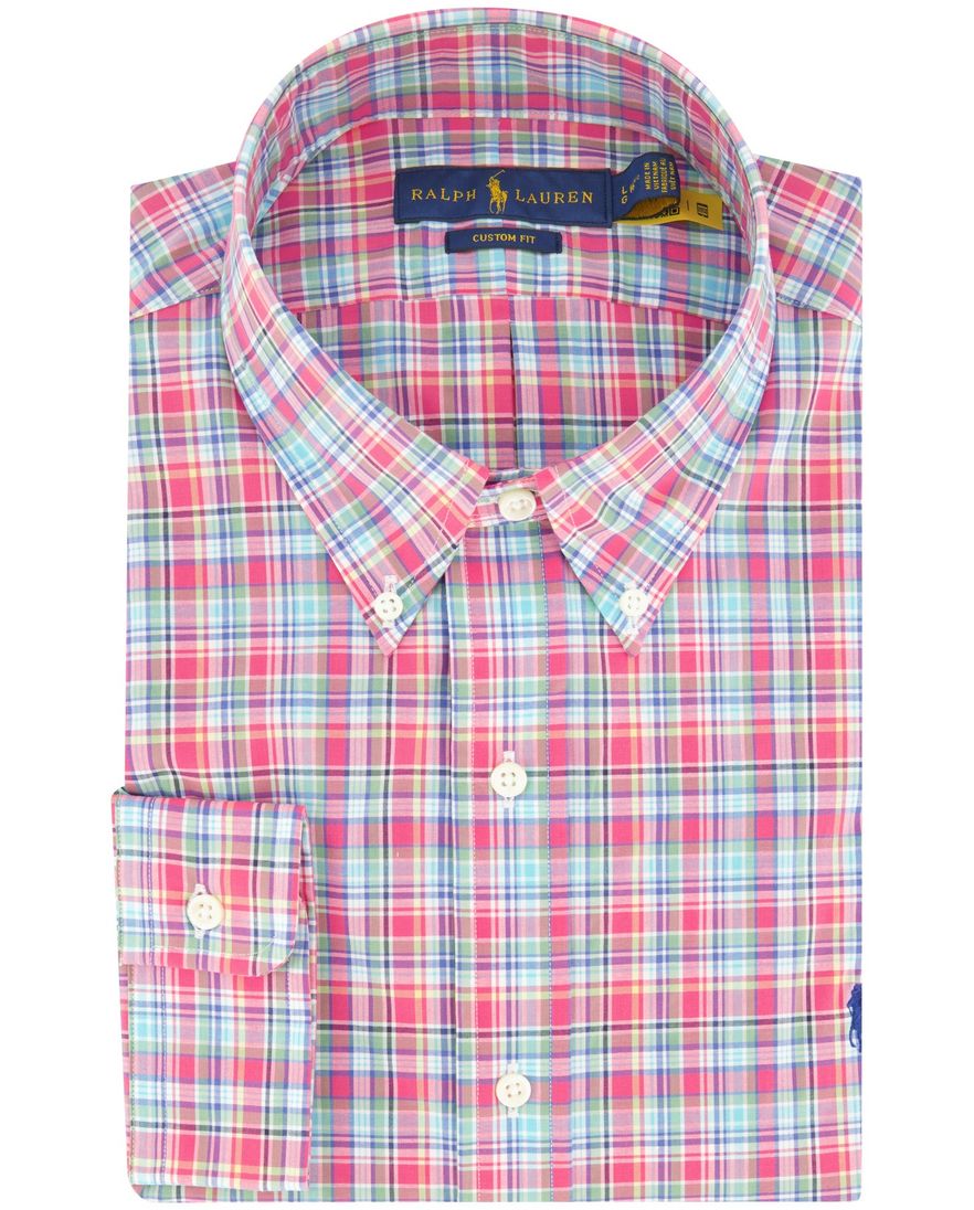 Polo Ralph Lauren casual overhemd normale fit roze geruit katoen