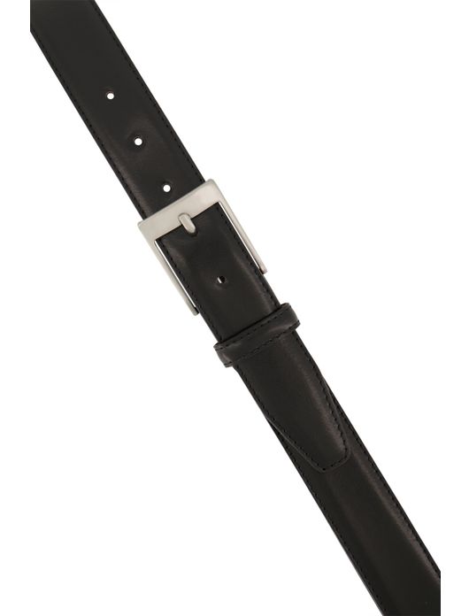 Lindenmann riem zwart effen leer