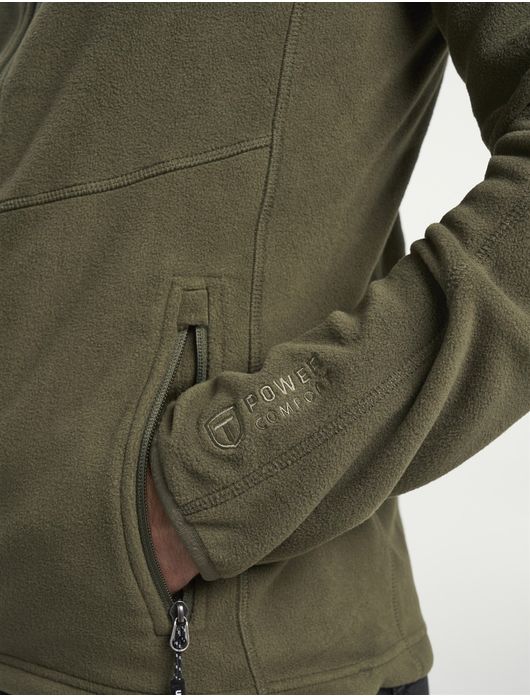 Tenson vest olijfgroen fleece gemeleerd