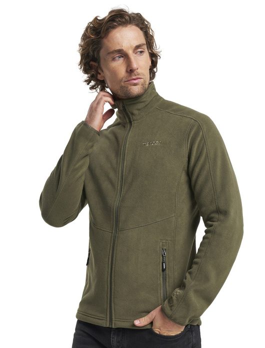 Tenson vest olijfgroen fleece gemeleerd