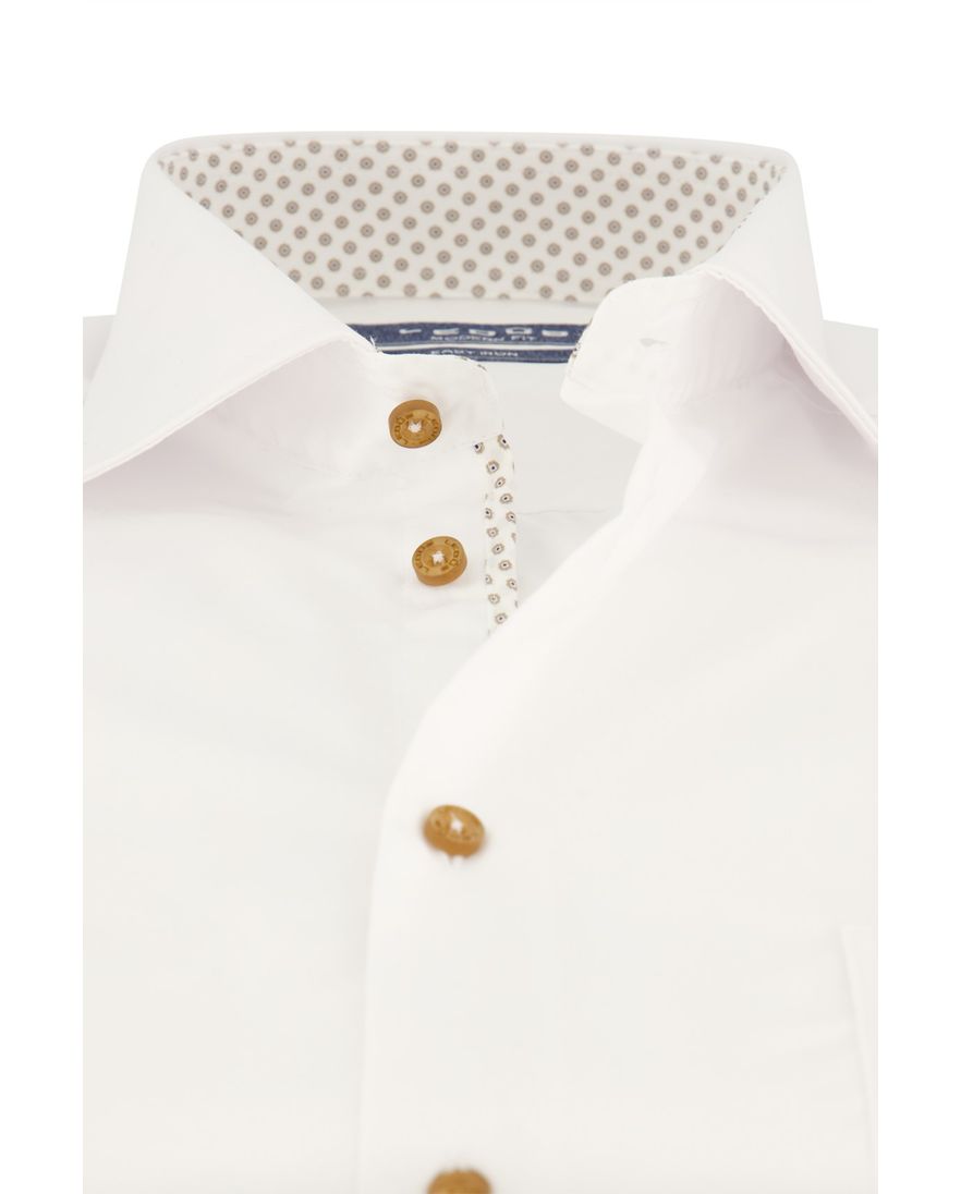 Ledub overhemd normale fit wit effen