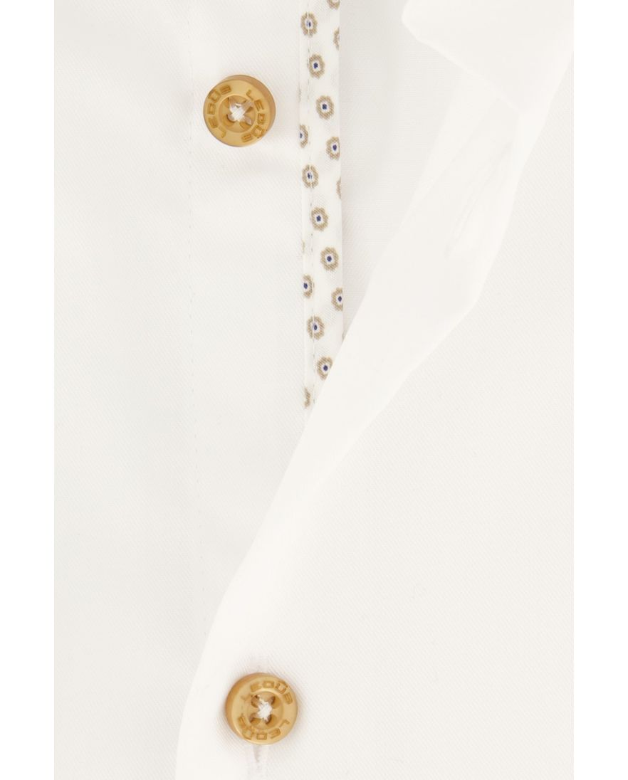 Ledub overhemd normale fit wit effen