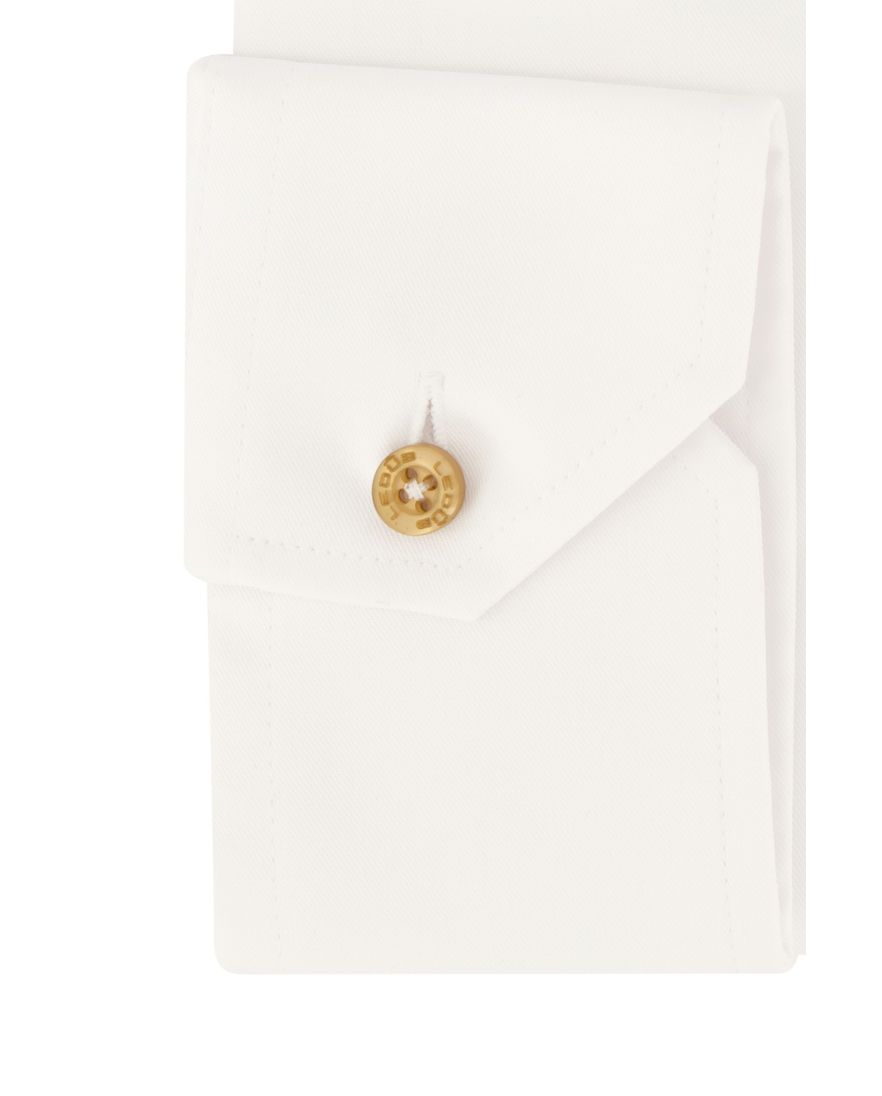 Ledub overhemd normale fit wit effen