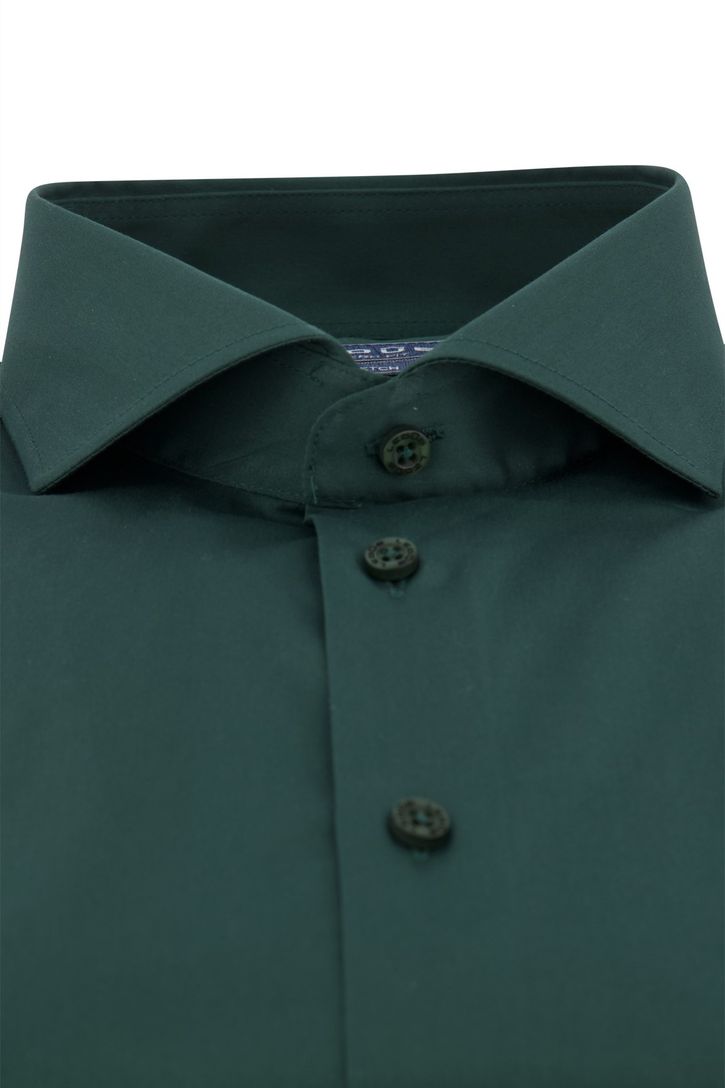 Ledub zakelijk overhemd Modern Fit groen effen katoen