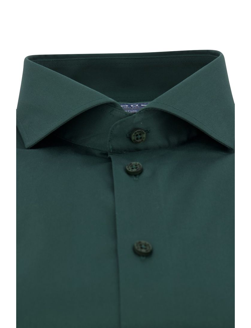 Ledub zakelijk overhemd Modern Fit groen effen katoen