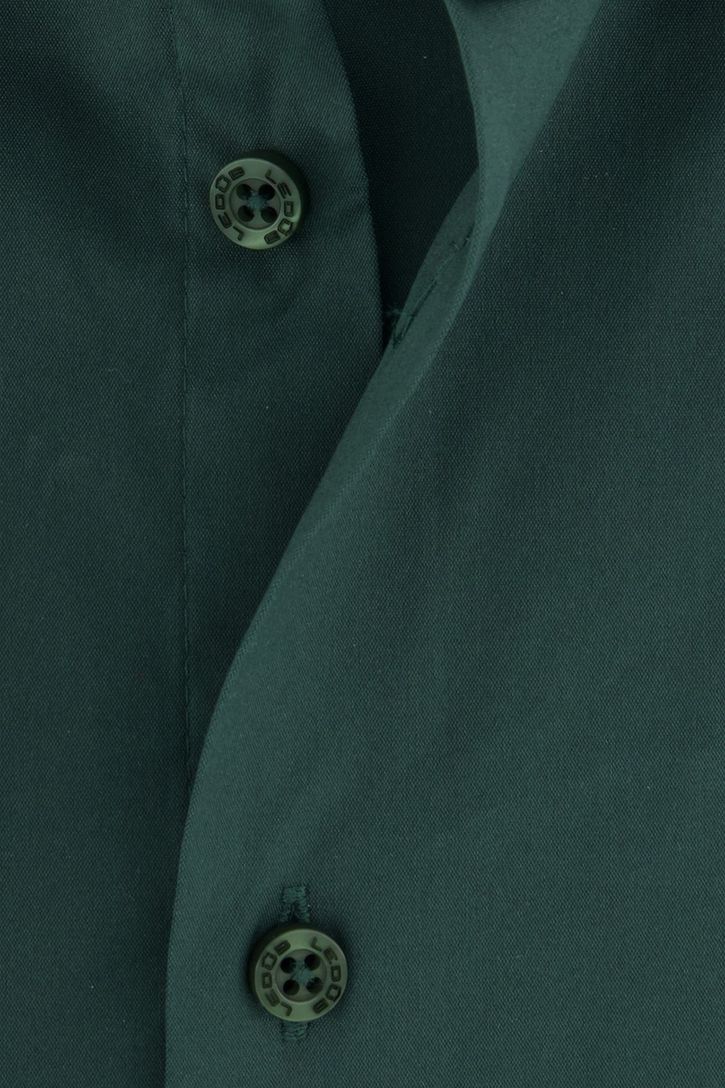 Ledub zakelijk overhemd Modern Fit groen effen katoen