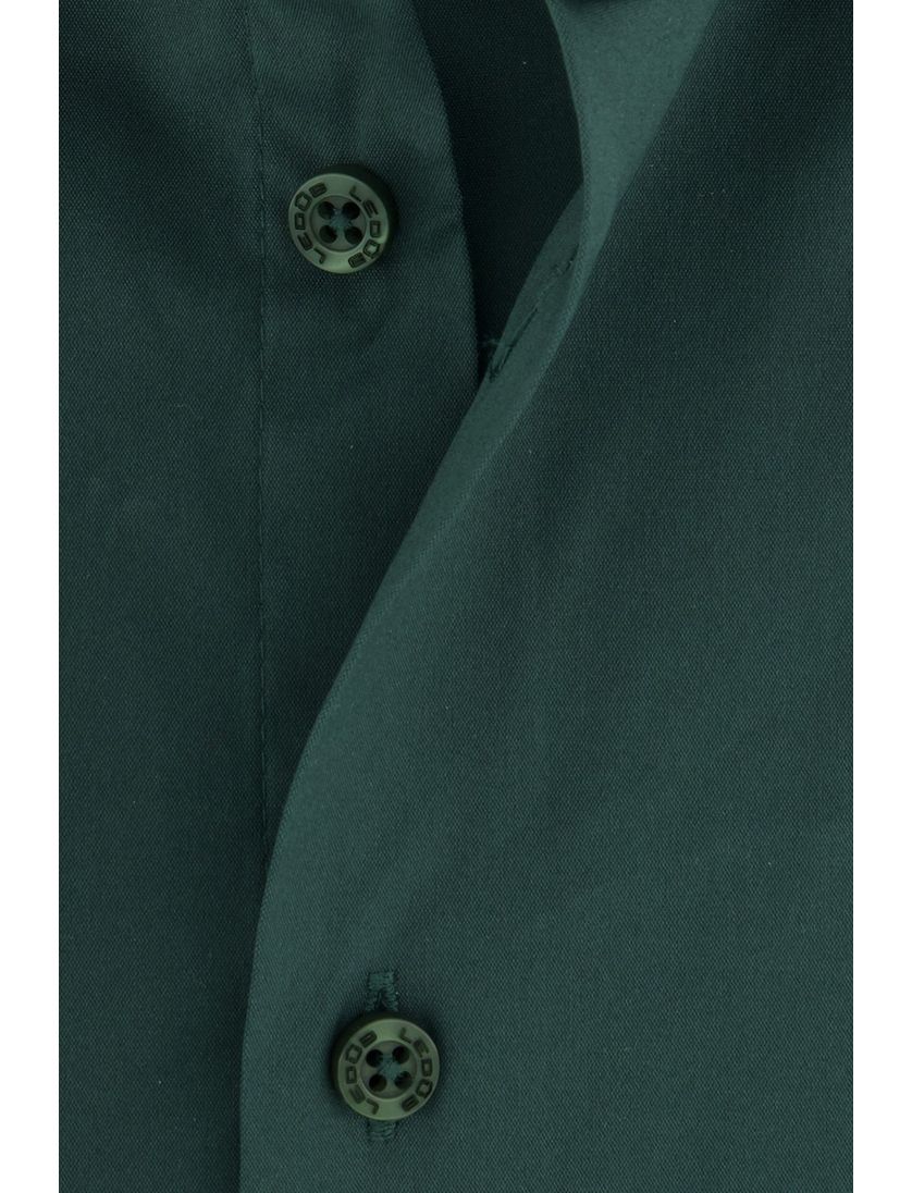 Ledub zakelijk overhemd Modern Fit groen effen katoen