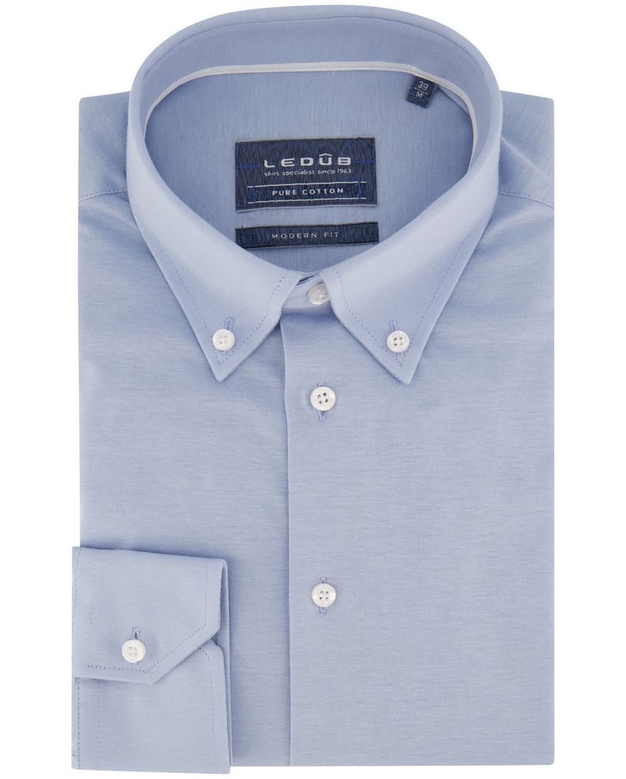 Ledub overhemd mouwlengte 7 normale fit lichtblauw