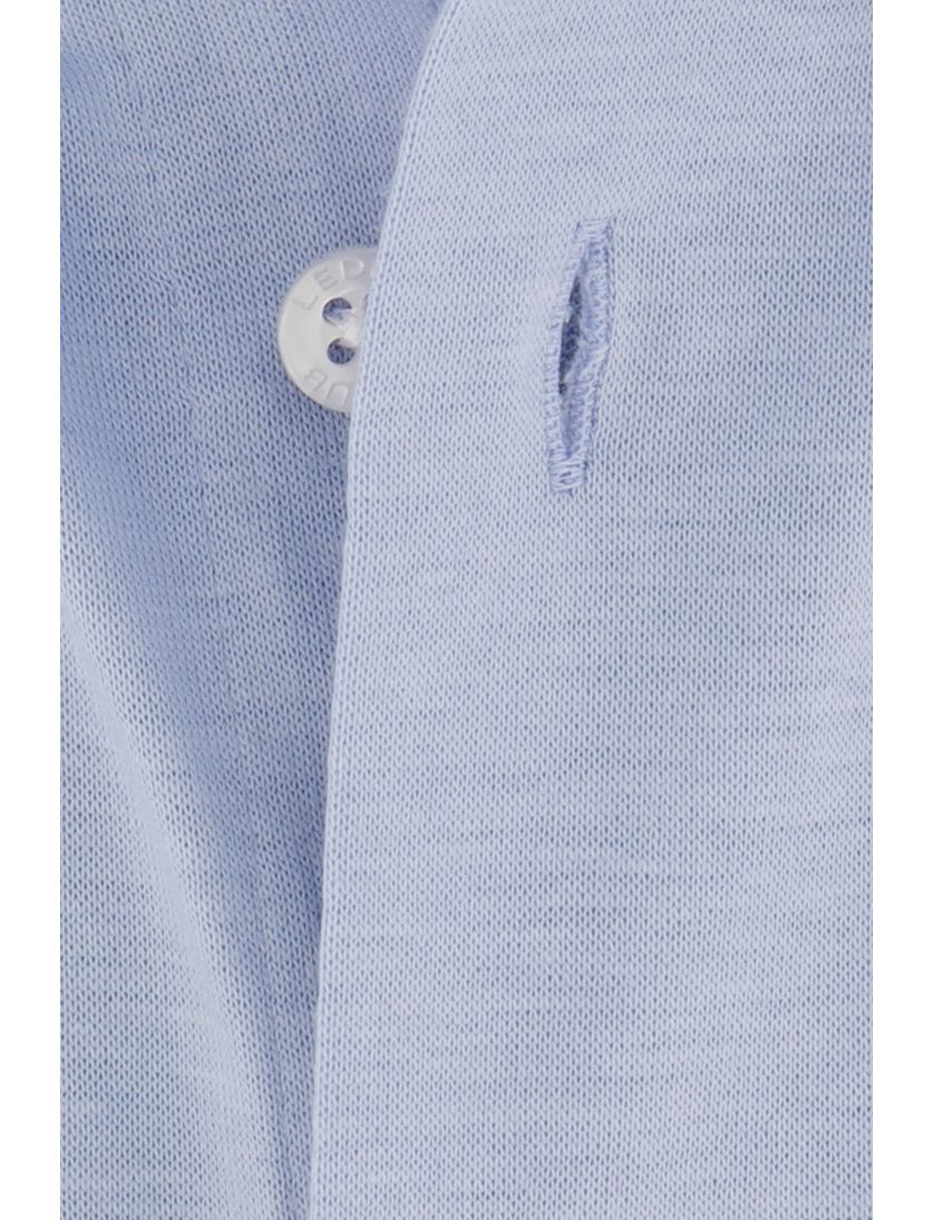 Ledub overhemd mouwlengte 7 Modern Fit lichtblauw effen katoen normale fit