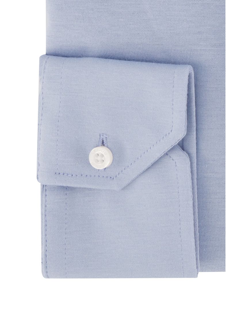 Ledub overhemd mouwlengte 7 Modern Fit lichtblauw effen katoen normale fit