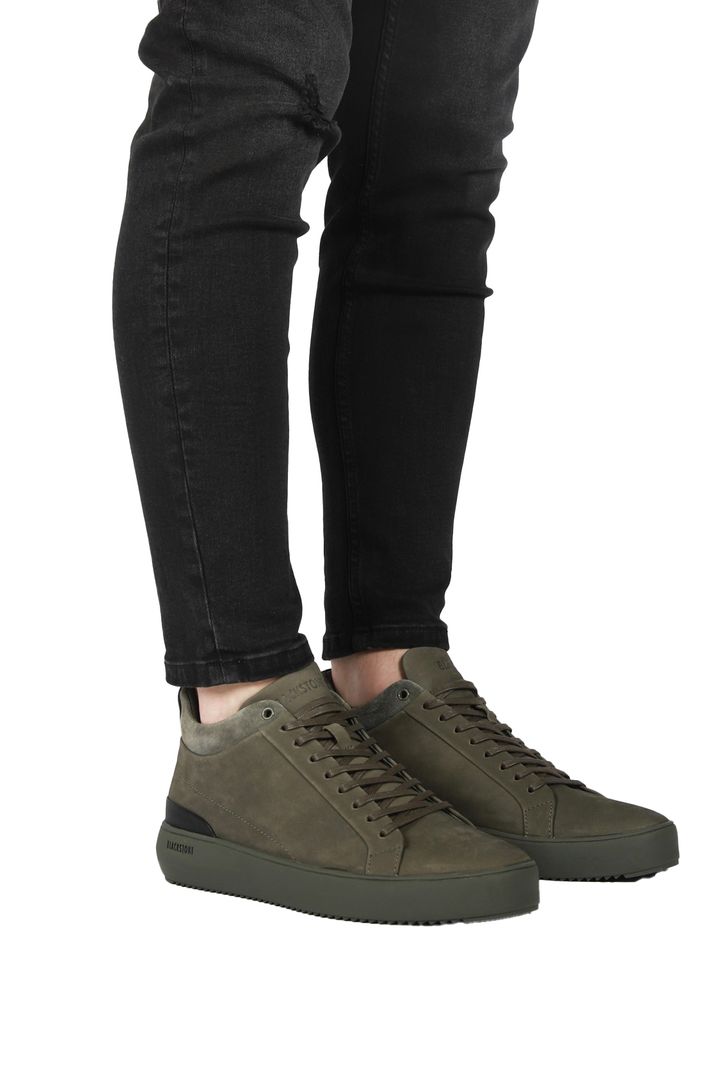 Blackstone schoen effen leer groen