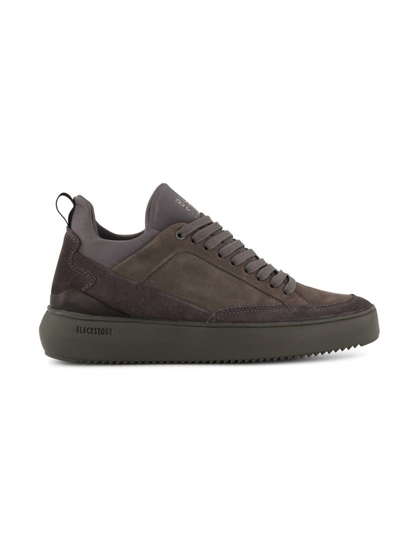 Blackstone sneakers effen leer grijs