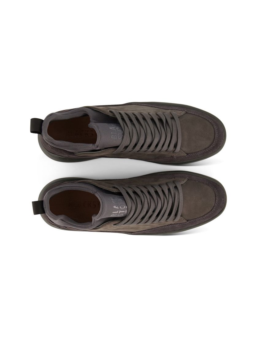 Blackstone sneakers effen leer grijs
