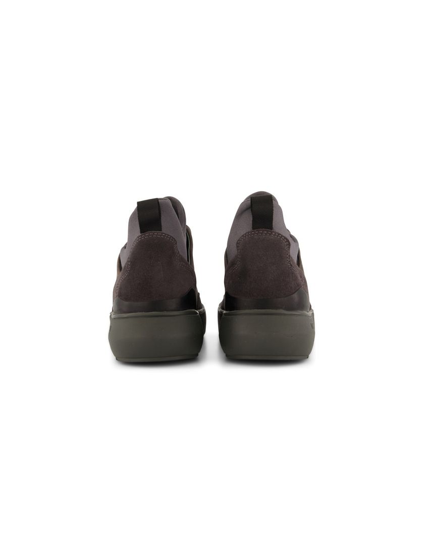 Blackstone sneakers effen leer grijs