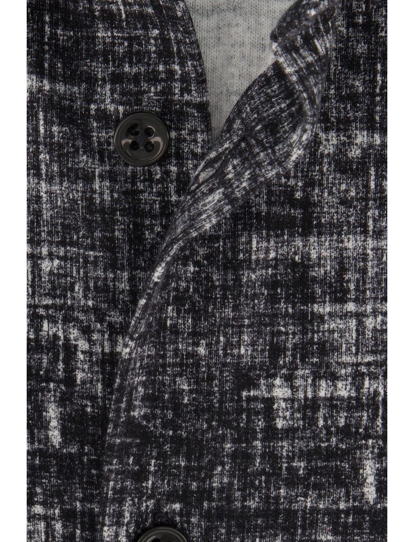 Blue Industry casual overhemd zwart geprint katoen slim fit