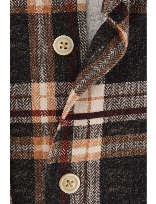 casual overhemd Blue Industry bruin geruit katoen normale fit