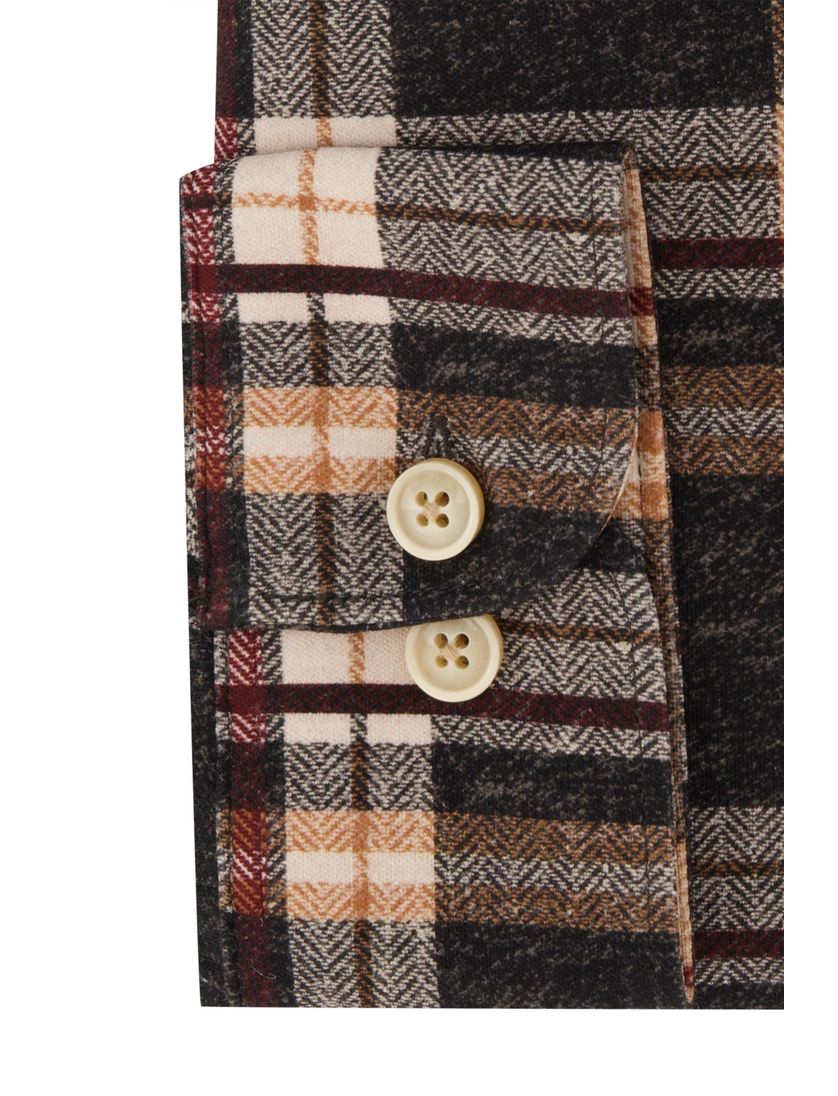 Blue Industry casual overhemd bruin geruit katoen normale fit