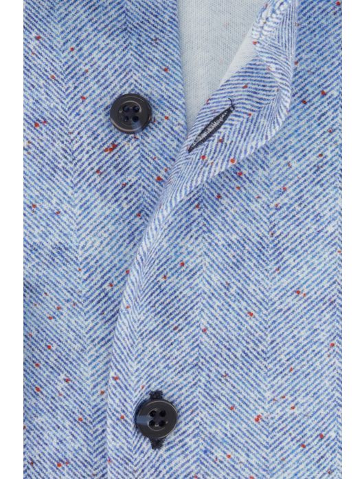 casual overhemd Blue Industry blauw geprint katoen slim fit