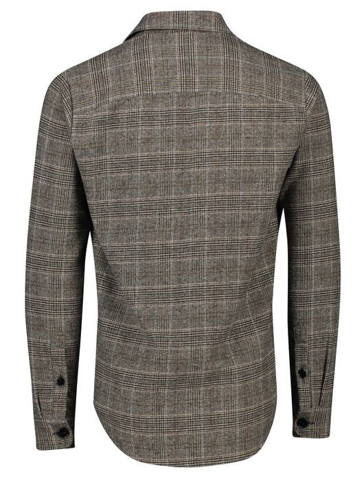 casual overhemd Blue Industry grijs geruit katoen overshirt knopen