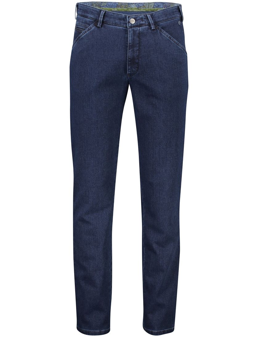 Meyer jeans Chicago effen blauw katoen normale fit