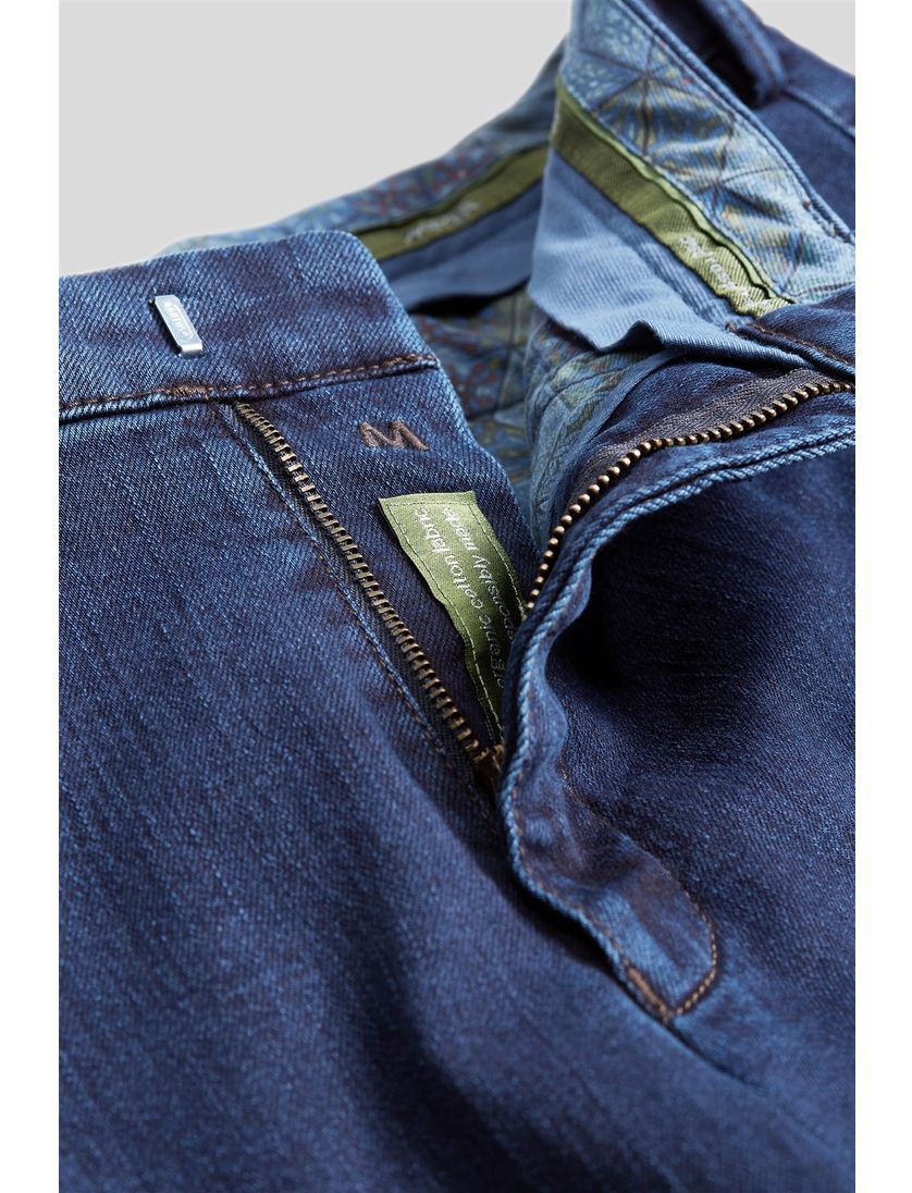 Meyer jeans Chicago effen blauw katoen normale fit