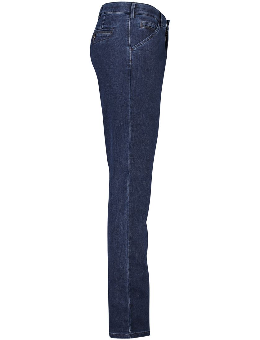 Meyer jeans Chicago effen blauw katoen normale fit