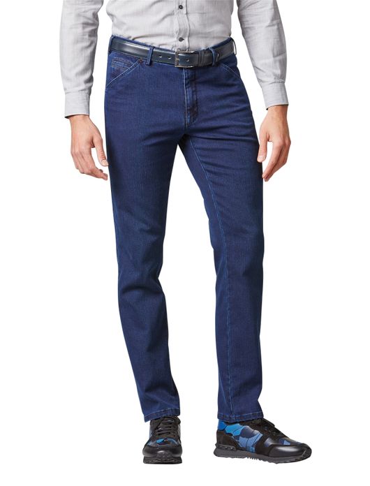 jeans Meyer blauw effen katoen, polyester, stretch, wol Chicago