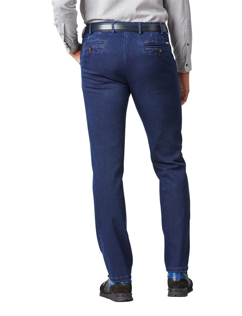 Meyer jeans Chicago effen blauw katoen normale fit