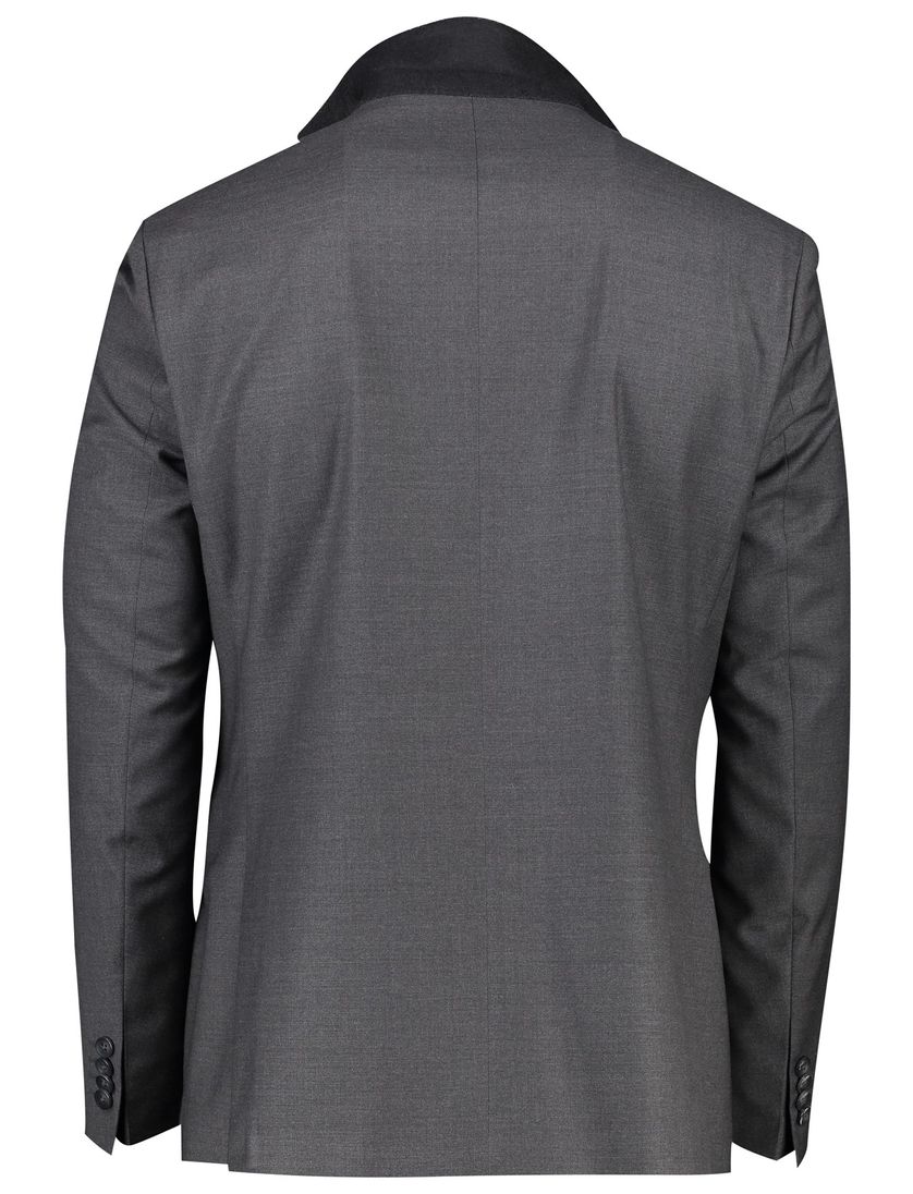 Roy Robson colbert mix & match grijs effen zakken wol normale fit