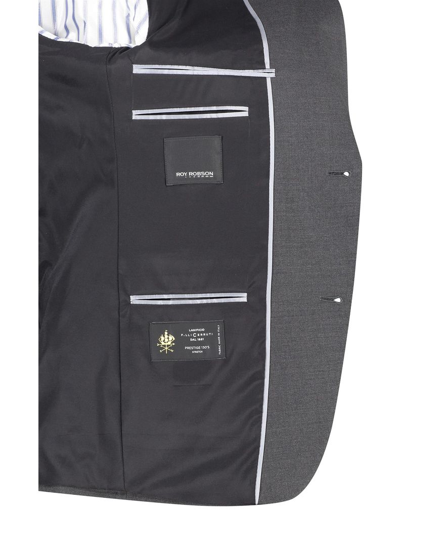 Roy Robson colbert mix & match grijs effen wol normale fit zakken