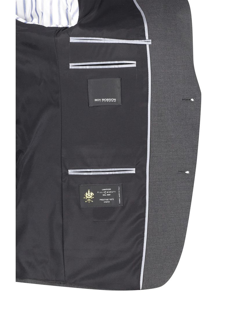 Roy Robson colbert mix & match grijs effen zakken wol normale fit