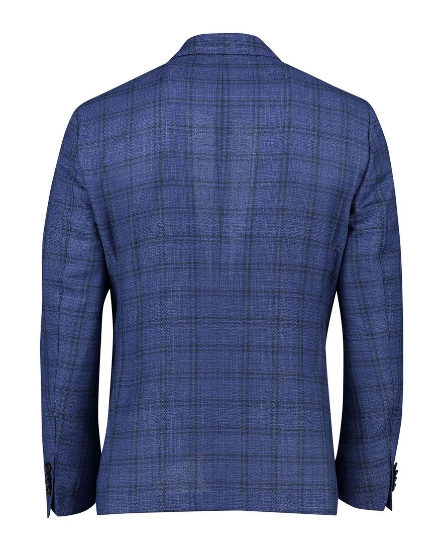 Blauw geruit Dressler colbert wol slim fit herenmode