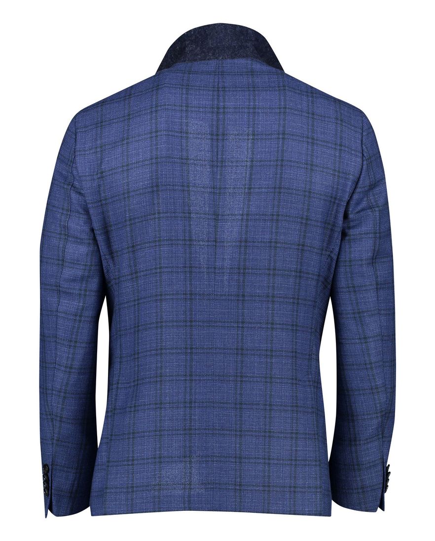 Blauw geruit Dressler colbert wol slim fit herenmode