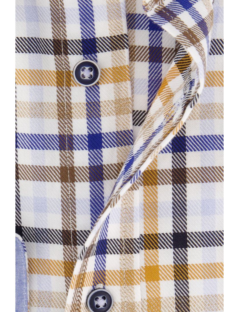 Giordano casual geruit overhemd overhemd bruin katoen wijde fit