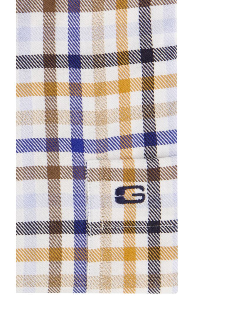 Giordano casual geruit overhemd overhemd bruin katoen wijde fit