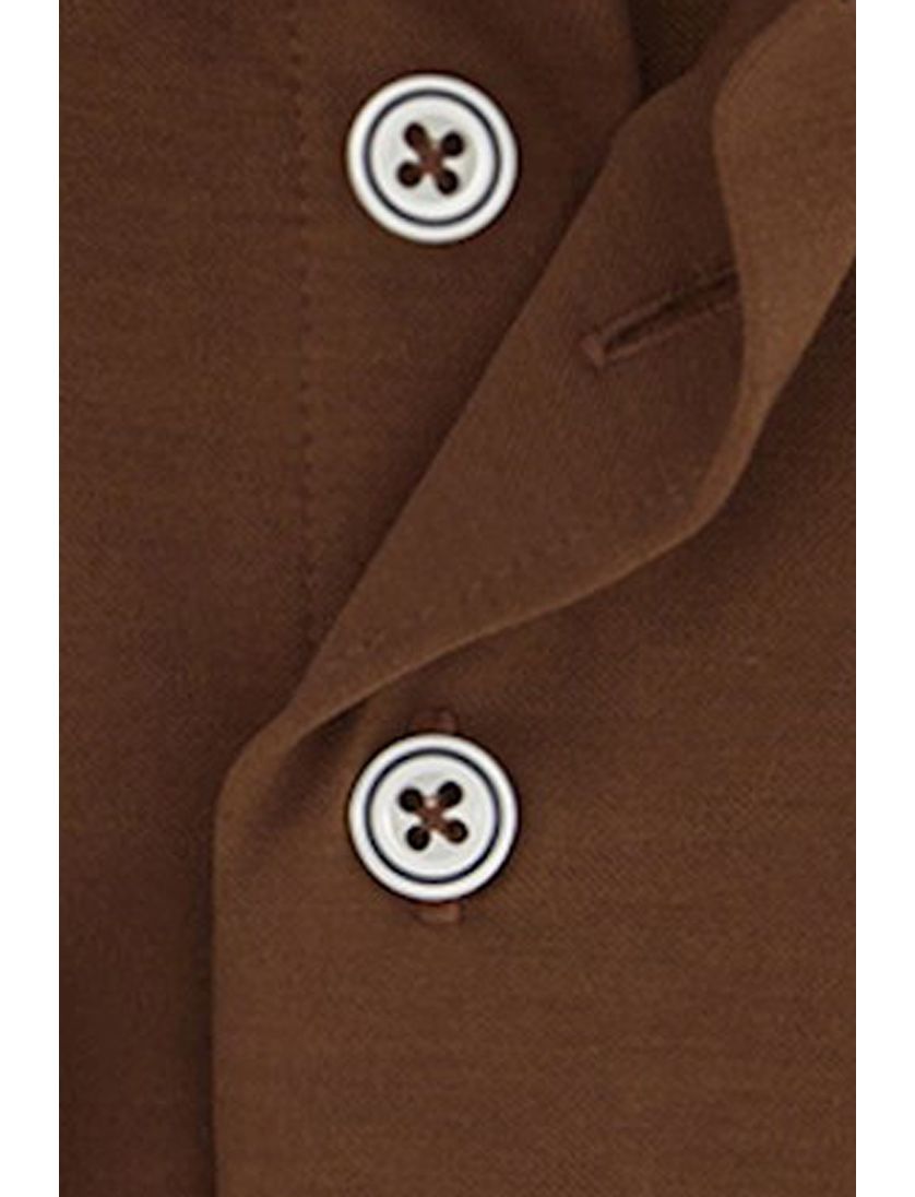 R2 business overhemd bruin effen katoen slim fit
