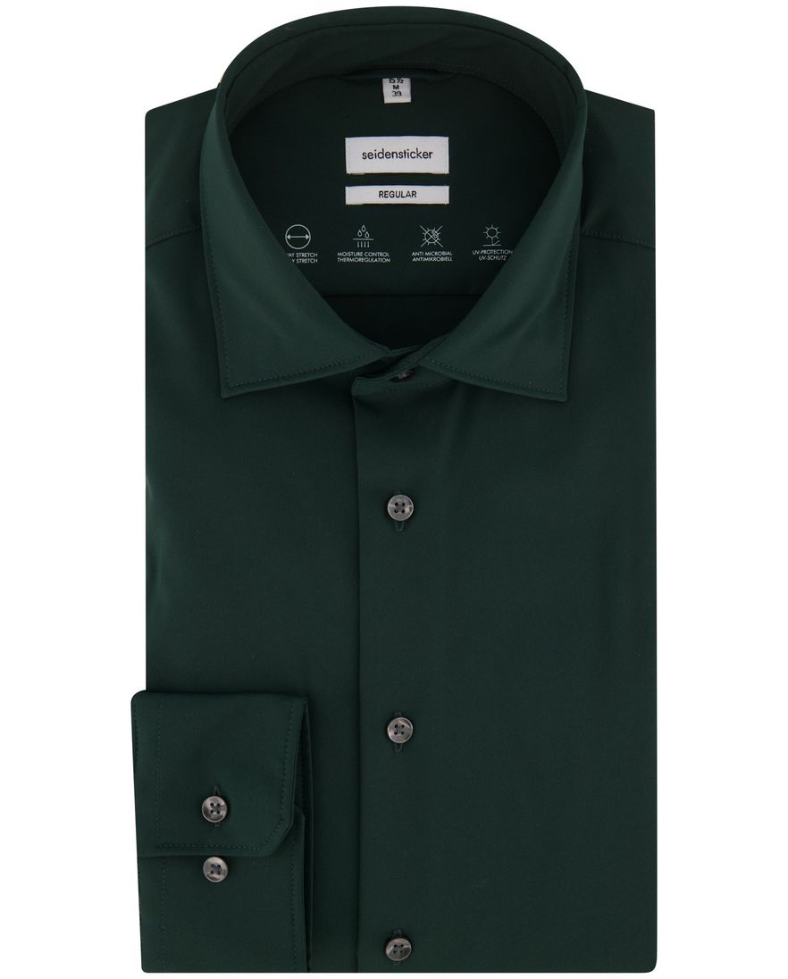 Seidensticker business overhemd Regular normale fit groen effen