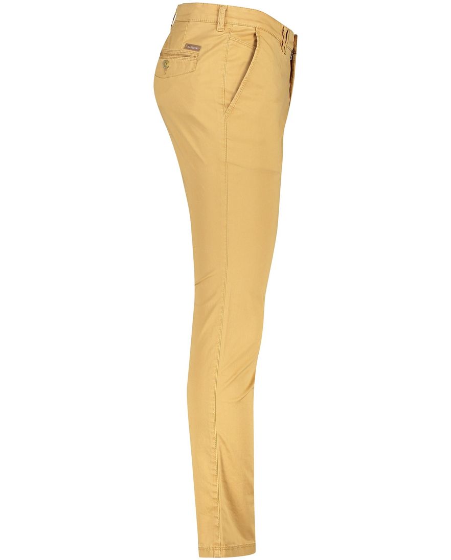 Gardeur katoenen broek geel effen katoen